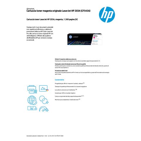 Toner 203A HP Laser Jet magenta CF543A